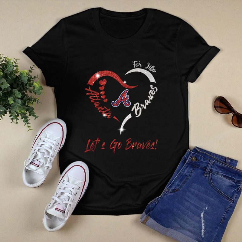 Atlanta Braves Heart Diamond T-Shirt - Let'S Go Braves! - Image 5