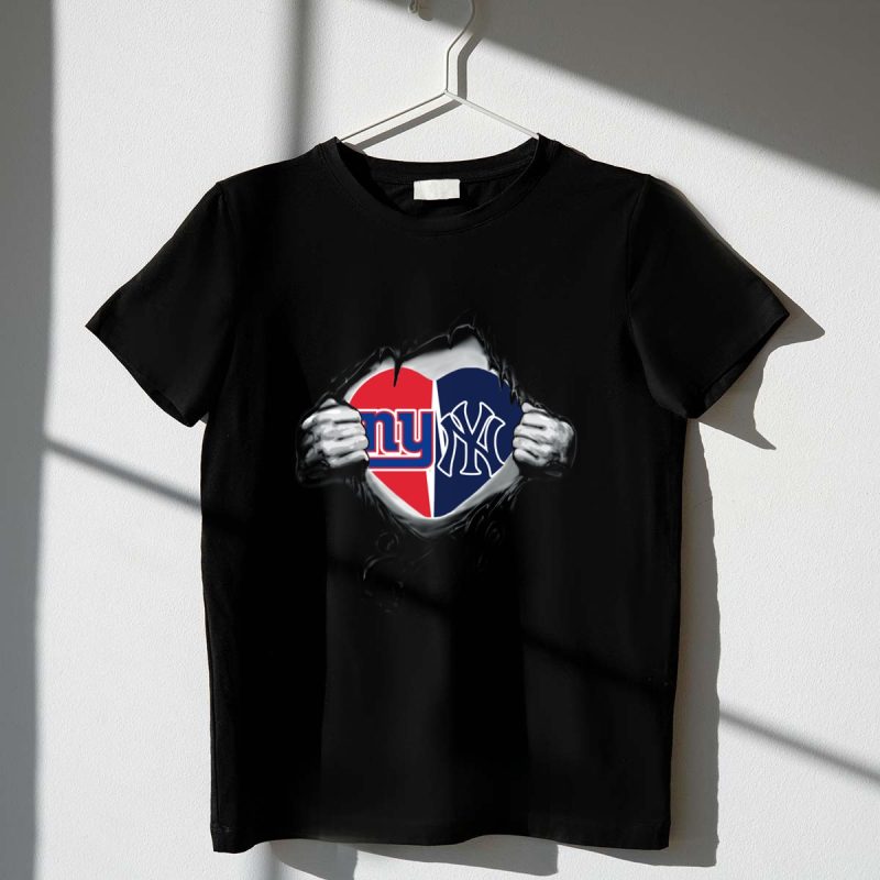 Heart of New York Giants Yankees Fans T Shirt t shirt 1 1