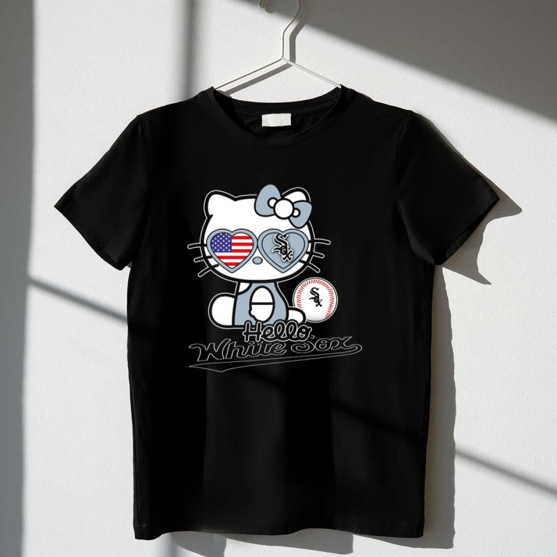 Hello Kitty Chicago White Sox Baseball USA Flag T Shirt t shirt 1 1