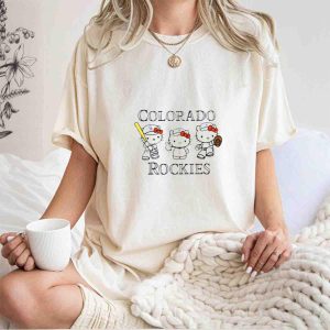 Hello Kitty Colorado Rockies Baseball T-Shirt - Fun Team Collaboration