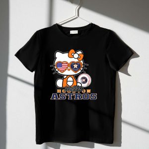 Hello Kitty Houston Astros American Flag Baseball T-Shirt For Fans