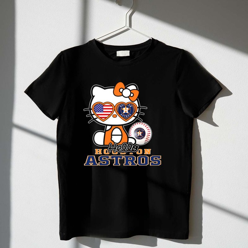 Hello Kitty Houston Astros American Flag Baseball T Shirt t shirt 1 1