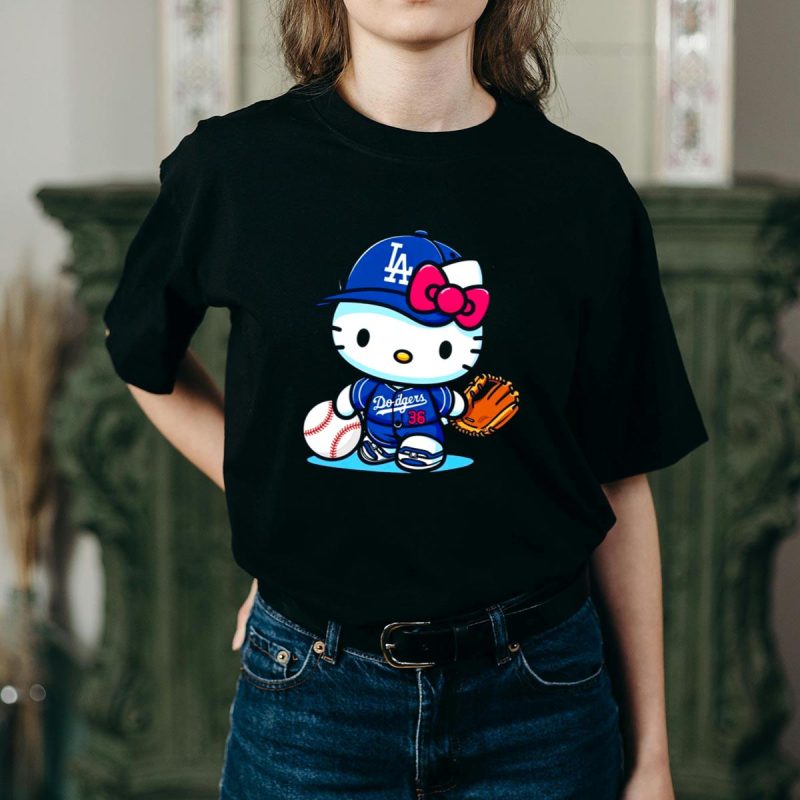 Hello Kitty LA Dodgers Baseball T-Shirt for Fans and Collectors - Image 2
