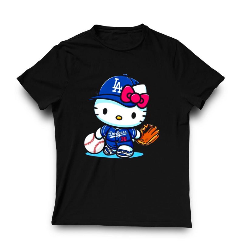 Hello Kitty LA Dodgers Baseball T-Shirt for Fans and Collectors - Image 3