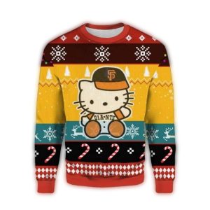 Hello Kitty San Francisco Giants Cozy Ugly Sweater For Fans