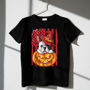 Boston Red Sox Halloween Jack O' Lantern Bulldog T-Shirt For Fans