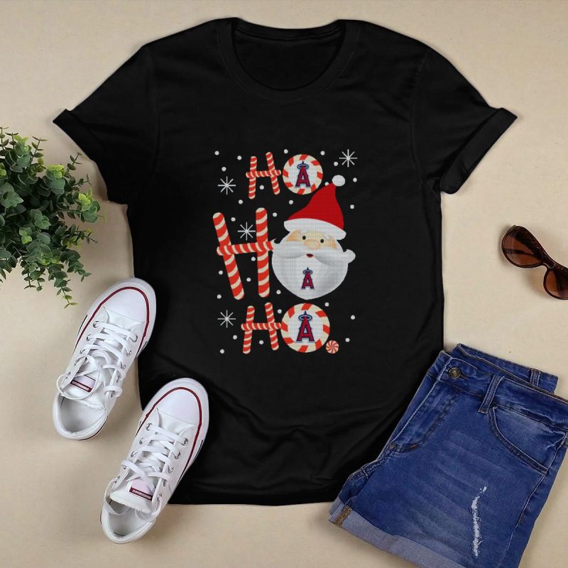 Ho Ho Ho Xmas Santa Claus Los Angeles Angels Baseball Fan Holiday Spirit T Shirt t shirt 0