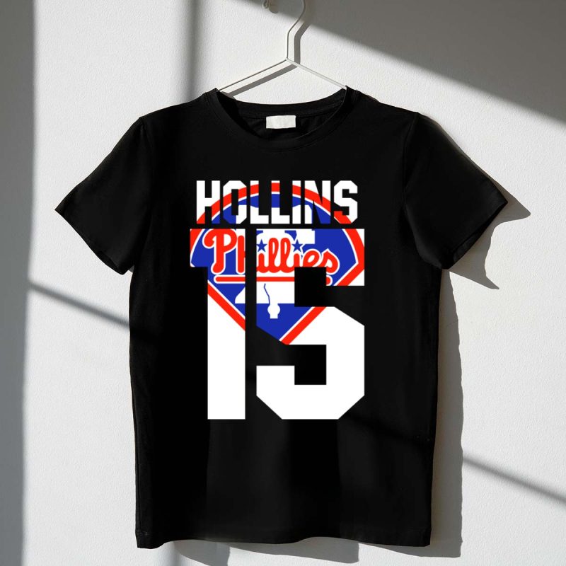Vintage 1993 Philadelphia Phillies Hollins 15 Baseball T-Shirt