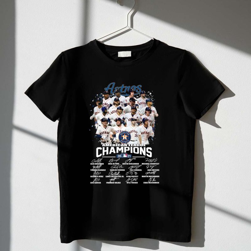 Houston Astros 2022 American League Champions Signatures Shirt t shirt 1 1
