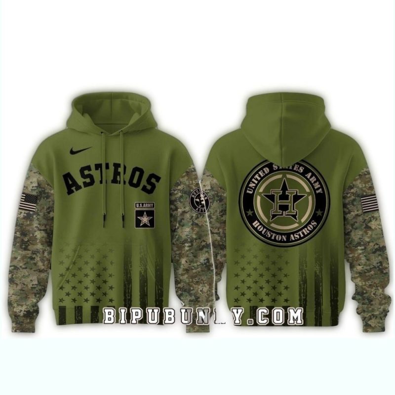 Houston Astros Army Military Appreciation Night All over Print Hoodie 1