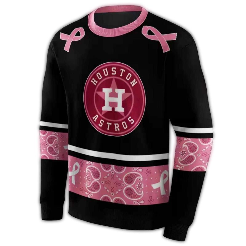 Houston Astros Awareness Ribbon All over Print Sweatshirt 1