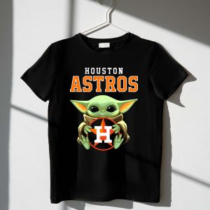Houston Astros Baby Yoda Logo T-Shirt For Kids And Fans