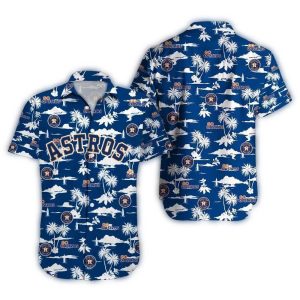 Houston Astros Blue Hawaiian Shirt With Palm Paradise Design