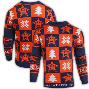 Houston Astros Festive Ugly Sweater With Bold Checkerboard Design