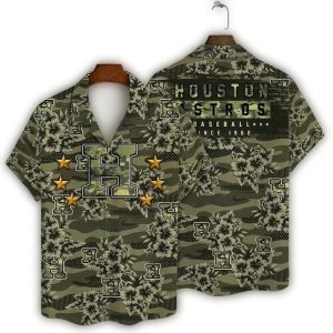 Houston Astros Camo Military Hawaiian Shirt For Fans And Beach Days