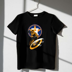 Houston Astros Captain America Logo Mashup T-Shirt For Fans