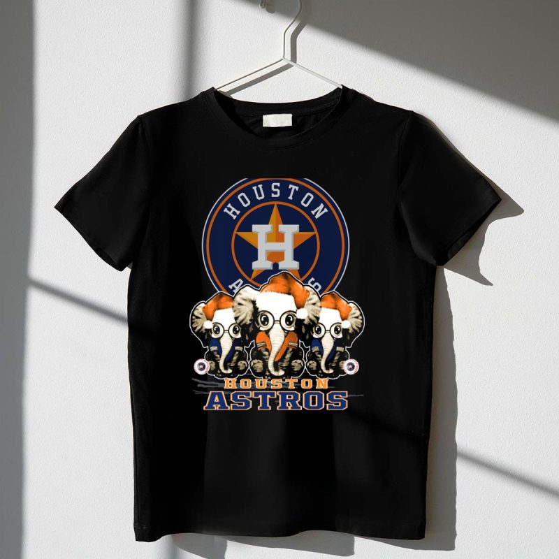 Houston Astros Christmas Elephants Fan T Shirt t shirt 1 1