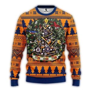 Houston Astros Ugly Sweater Christmas Tree Ornament - Festive Decor