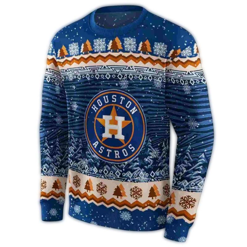 Houston Astros Christmas Trees All over Print Sweatshirt 1
