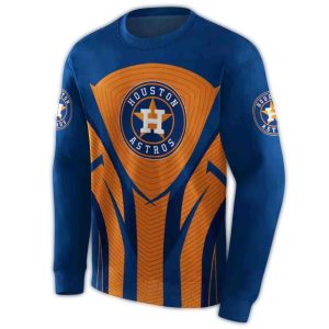 Houston Astros Concentric Lines All-Over Print Sweatshirt For Fans