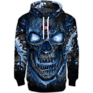 Demonic Skull All-Over Print Hoodie For Houston Astros Fans