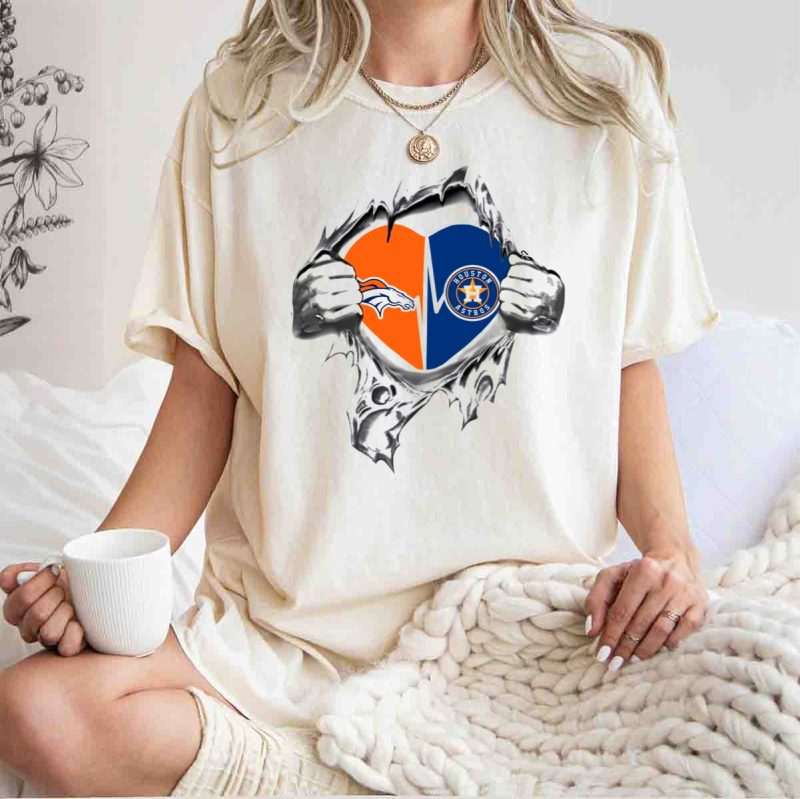 Houston Astros Denver Broncos Heart Torn T Shirt t shirt 1 1