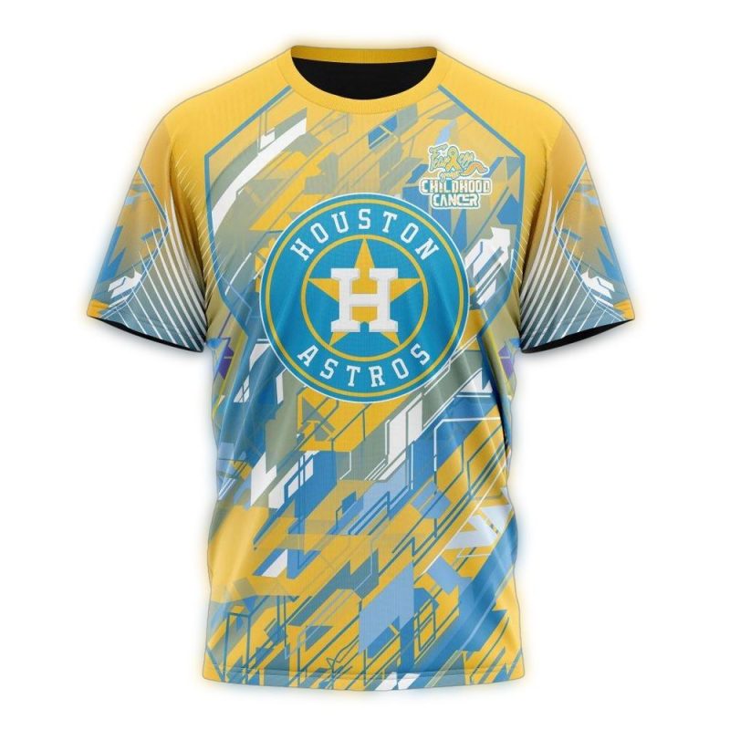 Houston Astros Fearless Against Childhood Cancers All over Print T Shirt 1