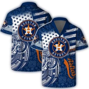 Houston Astros Sunset Palm Print Hawaiian Shirt For Men