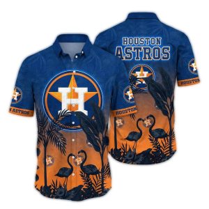Vintage Houston Astros Flamingo Landscape Hawaiian Shirt For Fans