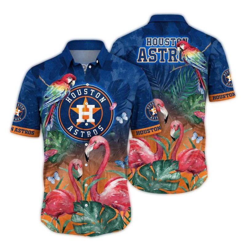 Houston Astros Flamingo Leafs Vintage Hawaiian Shirt 1