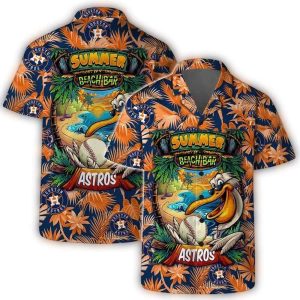 Houston Astros Floral Crest Hawaiian Shirt For Men And Women