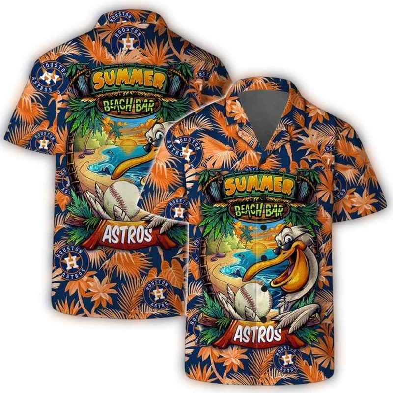 Houston Astros Floral Crest Hawaiian Shirt 1