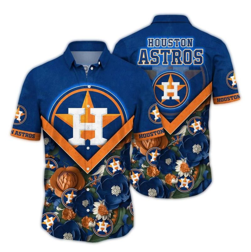 Houston Astros Flower Blossom Hawaiian Shirt 1