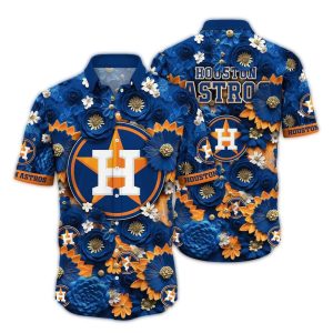 Houston Astros Tropical Hawaiian Shirt With Flower Blossom Pattern