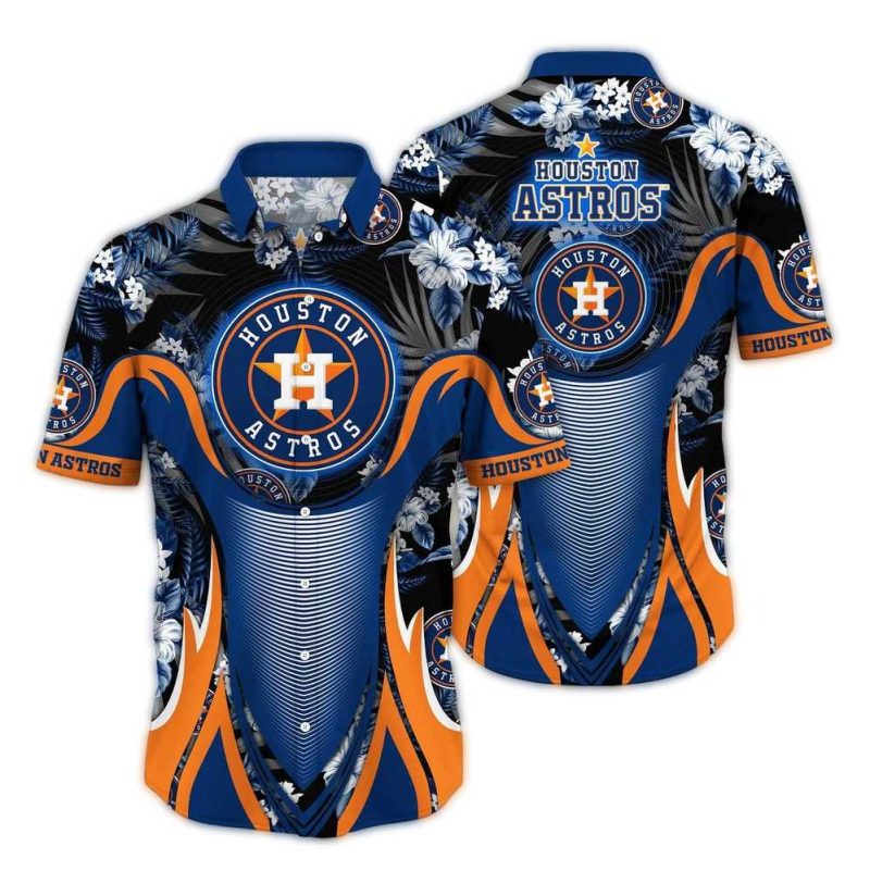 Houston Astros Flower Floral Uniform Hawaiian Shirt 1