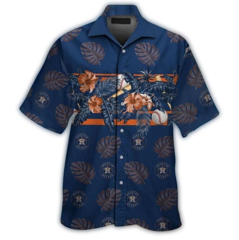 Houston Astros Flower Leafs Pattern Hawaiian Shirt 1