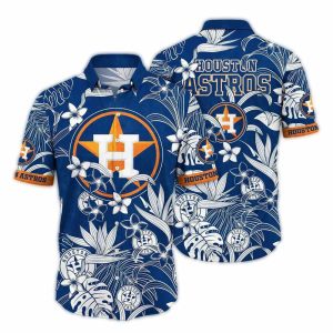 Vintage Houston Astros Flower Leaf Hawaiian Shirt For Fans