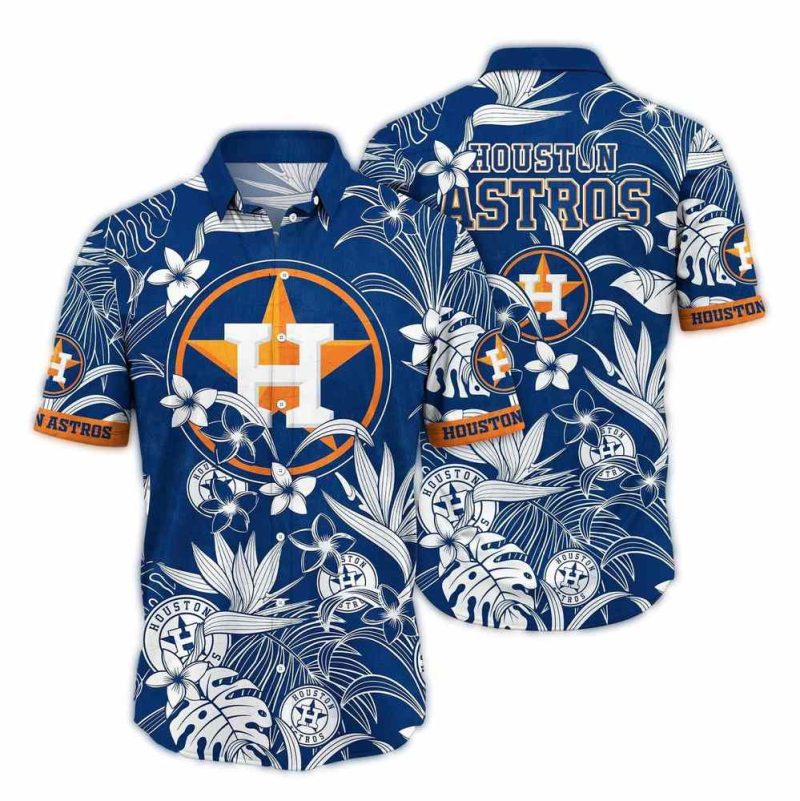 Houston Astros Flower Leafs Vintage Hawaiian Shirt 1