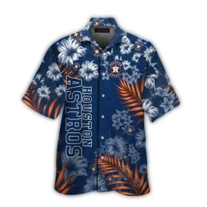 Houston Astros Tropical Hawaiian Shirt With Floral Pattern Design