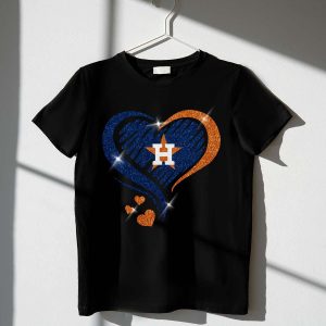 Houston Astros Glitter Heart T-Shirt – Stylish Fan Apparel