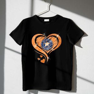 Houston Astros Glitter Heart Diamond T-Shirt - Stylish Fan Apparel