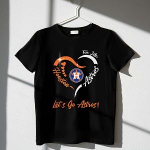 Houston Astros Glitter Heart T-Shirt - Let'S Go Astros Fan Apparel