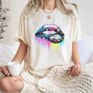 Houston Astros Glitter Lips Logo Burst T-Shirt For Fans