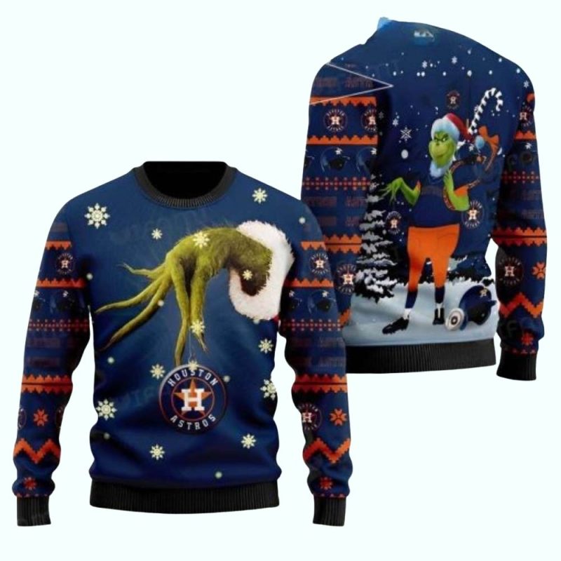 Houston Astros Grinch Stole Christmas Ugly Sweater 1