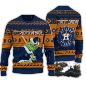 Houston Astros Grinch Ugly Christmas Sweater For Holiday Cheer