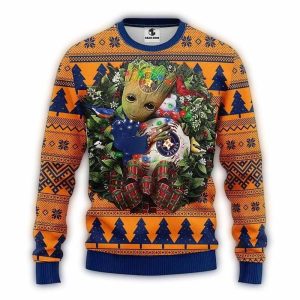 Houston Astros Groot Hug Sweatshirt - Fun & Festive Ugly Sweater