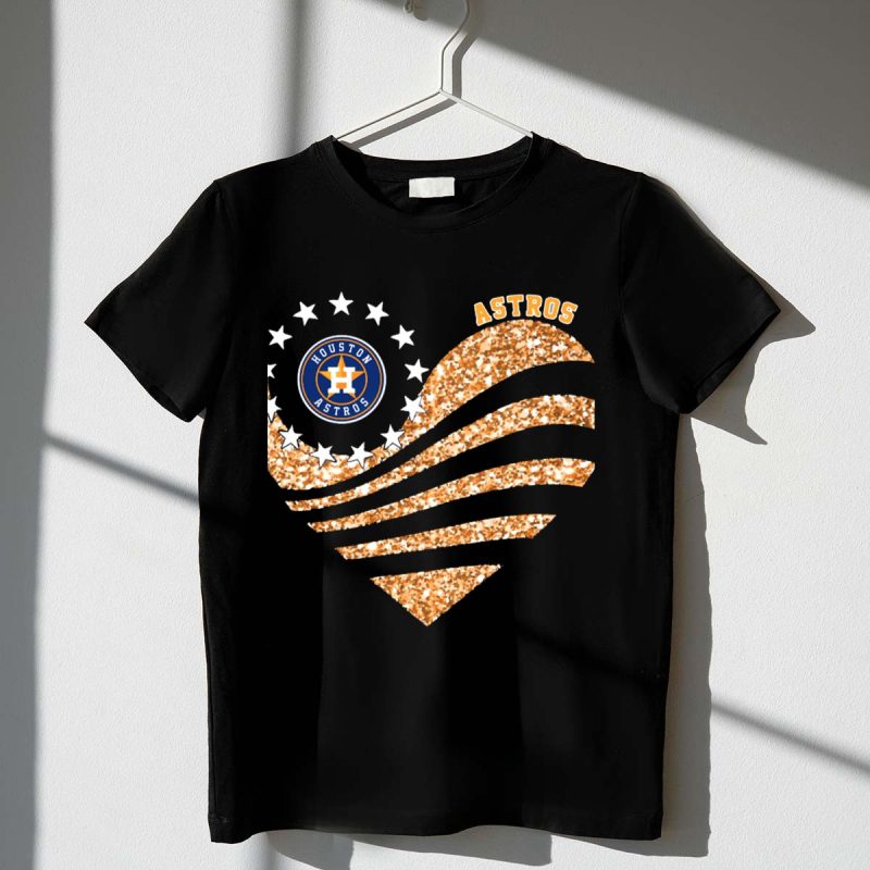 Houston Astros Heart Glitter Stars T Shirt t shirt 1 1