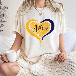 Houston Astros Heart Graphic T-Shirt For Fans And Supporters