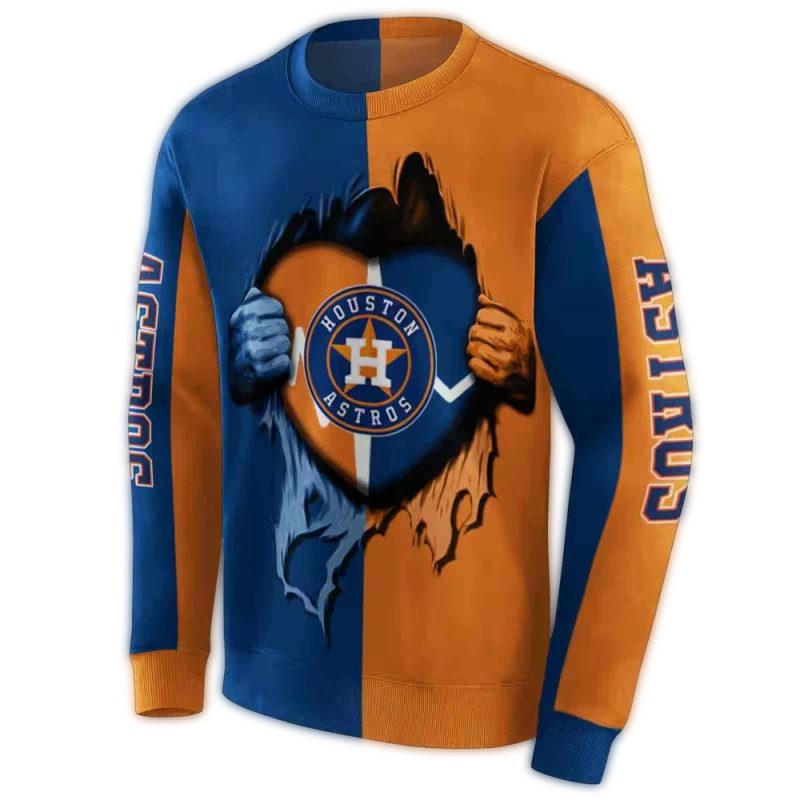 Houston Astros Heartbeat Graphic All over Print Sweatshirt 1