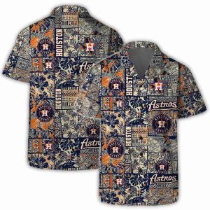 Houston Astros Heritage Patch Hawaiian Shirt For Men & Women